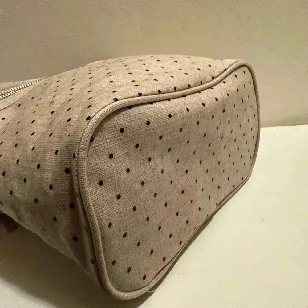 Kate Spade New York Deco Dot Out to Lunch Beige Insulated Lunch Box Tote Bag EUC